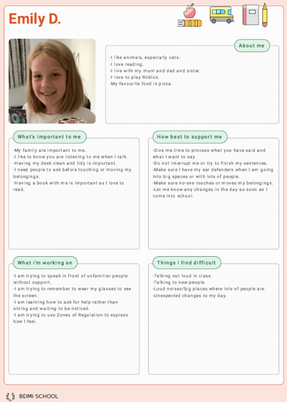 One Page Profile - Emily