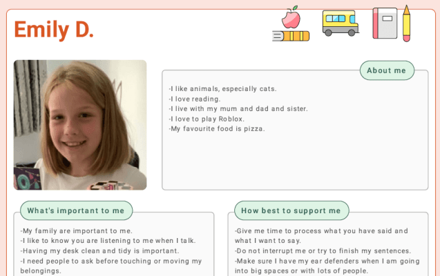 One Page Profile zoom in